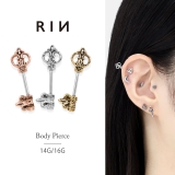 軟骨ピアス 鍵キーモチーフアンティーク紋章アンテナへリックスおしゃれ ボディピア… | ボディピアス専門店凛RIN | 詳細画像1
