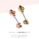軟骨ピアス 鍵キーモチーフアンティーク紋章アンテナへリックスおしゃれ ボディピア… | ボディピアス専門店凛RIN | 詳細画像3