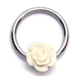 ホワイト | リング ボディピアス 薔薇 | ボディピアス専門店凛RIN