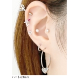 軟骨ピアス スターハートステンレスsilver キャプティブビーズリング | ボディピアス専門店凛RIN | 詳細画像5 