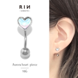 軟骨ピアスハートheartカーブかわいい おへそへそぴ シルバー | ボディピアス専門店凛RIN | 詳細画像1 
