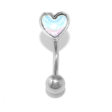 シルバー | 軟骨ピアスハートheartカーブかわいい おへそへそぴ シルバー | ボディピアス専門店凛RIN