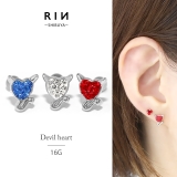 軟骨ピアスデビルハート heart悪魔キュートしっぽ ストレートバーベルボディピ… | ボディピアス専門店凛RIN | 詳細画像1 