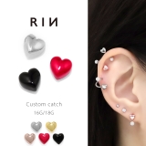 キャッチ ハートかわいいぷっくりカスタマイズ自在ブラックレッドピンクゴールド | ボディピアス専門店凛RIN | 詳細画像1 