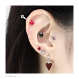 キャッチ ハートかわいいぷっくりカスタマイズ自在ブラックレッドピンクゴールド | ボディピアス専門店凛RIN | 詳細画像6 