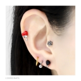 キャッチ ハートかわいいぷっくりカスタマイズ自在ブラックレッドピンクゴールド | ボディピアス専門店凛RIN | 詳細画像8 