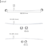 軟骨ピアスバイオプラスチック 透明樹脂長さ調節 インダストリアル | ボディピアス専門店凛RIN | 詳細画像7