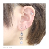 へそピアスかわいい 花蝶ジュエルロングフラワーバタフライ ボディピアス | ボディピアス専門店凛RIN | 詳細画像4