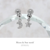軟骨ピアス スター&ムーンピアス星月ジュエルチャーム揺れる ボディピアス | ボディピアス専門店凛RIN | 詳細画像2