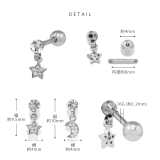 軟骨ピアス スター&ムーンピアス星月ジュエルチャーム揺れる ボディピアス | ボディピアス専門店凛RIN | 詳細画像8
