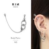 軟骨ピアス 手錠チェーン個性派Wチャーム揺れるクールハロウィン ボディピアス | ボディピアス専門店凛RIN | 詳細画像1 