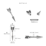 軟骨ピアスボディピアスピアス アローコーンストレートバーベル サージカルステンレ… | ボディピアス専門店凛RIN | 詳細画像7 