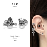 軟骨ピアス ハート王冠王様翼ウィングシルバースタイリッシュ ボディピアス | ボディピアス専門店凛RIN | 詳細画像1 