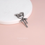 軟骨ピアス リボンバレエコアシールドピアスシンプル大きめ ボディピアス | ボディピアス専門店凛RIN | 詳細画像2 