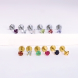 軟骨ピアス 天然石誕生石金属アレルギーアメジストタンザナイトルビー ボディピアス | ボディピアス専門店凛RIN | 詳細画像4