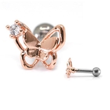 ピンクゴールド | 軟骨ピアス かわいい バタフライ | ボディピアス専門店凛RIN