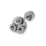 シルバー | 軟骨ピアス 歯車ギアピアス スチームパンククール | ボディピアス専門店凛RIN