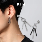 軟骨ピアス スタイリッシュロングスティックバー3連シェイプ揺れる ボディピアス | ボディピアス専門店凛RIN | 詳細画像1