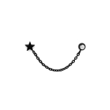 ブラック | 軟骨ピアス 星ジュエルチェーンかわいいスタイリッシュWバーベル ボディピアス | ボディピアス専門店凛RIN
