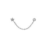 シルバー | 軟骨ピアス 星ジュエルチェーンかわいいスタイリッシュWバーベル ボディピアス | ボディピアス専門店凛RIN
