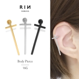 軟骨ピアス ロングクロス 十字架ハロウィンCROSSゴシック | ボディピアス専門店凛RIN | 詳細画像1