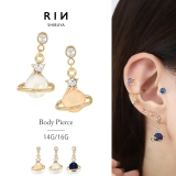 軟骨ピアス 土星惑星ジュエルチャーム揺れる凛オリジナル 金属アレルギー対応ボディ… | ボディピアス専門店凛RIN | 詳細画像1 