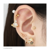 軟骨ピアス 土星惑星ジュエルチャーム揺れる凛オリジナル 金属アレルギー対応ボディ… | ボディピアス専門店凛RIN | 詳細画像6 