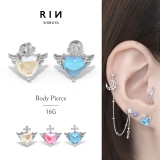 ボディピアス16G ハート羽翼 サージカルステンレス金属アレルギー対応 | ボディピアス専門店凛RIN | 詳細画像1