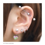 へそピアス かわいいはーとハート キラキラキュービックジルコニア | ボディピアス専門店凛RIN | 詳細画像5 