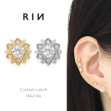 キャッチ 花フラワー上品ジュエルキュービックジルコニア ボディピアス | ボディピアス専門店凛RIN | 詳細画像1