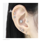 キャッチ 花フラワー上品ジュエルキュービックジルコニア ボディピアス | ボディピアス専門店凛RIN | 詳細画像4