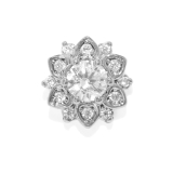 シルバー | キャッチ 花フラワー上品ジュエルキュービックジルコニア ボディピアス | ボディピアス専門店凛RIN