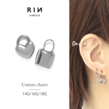 チャーム ハート南京錠シルバーパドロックスタイリッシュ アレンジパーツカスタマイ… | ボディピアス専門店凛RIN | 詳細画像1