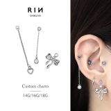 チャーム ハートリボンクリアストーンキュービックジルコニア ボディピアス | ボディピアス専門店凛RIN | 詳細画像1