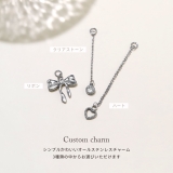 チャーム ハートリボンクリアストーンキュービックジルコニア ボディピアス | ボディピアス専門店凛RIN | 詳細画像2