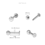 軟骨ピアス シンプルステンレス定番アイテム金属アレルギー ボディピアス | ボディピアス専門店凛RIN | 詳細画像4 