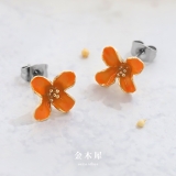 ステンレスピアス 金木犀オレンジ椿赤フラワー花華やか上品金色セレモニー | ボディピアス専門店凛RIN | 詳細画像3