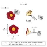 金木犀モチーフオレンジカラー椿レッドフラワーピアス レディース小ぶりアクセサリー | ボディピアス専門店凛RIN | 詳細画像12