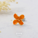 金木犀モチーフオレンジカラー椿レッドフラワーピアス レディース小ぶりアクセサリー | ボディピアス専門店凛RIN | 詳細画像3