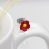 金木犀モチーフオレンジカラー椿レッドフラワーピアス レディース小ぶりアクセサリー | ボディピアス専門店凛RIN | 詳細画像4