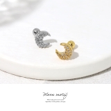 軟骨ピアス 三日月ジュエルムーンシルバーゴールドキュービックジルコニア ボディピ… | ボディピアス専門店凛RIN | 詳細画像2