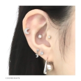 軟骨ピアス 三日月ジュエルムーンシルバーゴールドキュービックジルコニア ボディピ… | ボディピアス専門店凛RIN | 詳細画像4