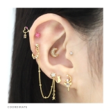 軟骨ピアス 三日月ジュエルムーンシルバーゴールドキュービックジルコニア ボディピ… | ボディピアス専門店凛RIN | 詳細画像5