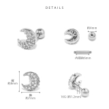 軟骨ピアス 三日月ジュエルムーンシルバーゴールドキュービックジルコニア ボディピ… | ボディピアス専門店凛RIN | 詳細画像8