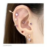 軟骨ピアス 蝶々バタフライジュエルCZイヤーフィット ボディピアス | ボディピアス専門店凛RIN | 詳細画像5 