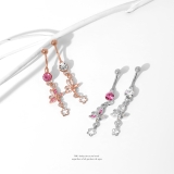 へそピアス かわいいバタフライ花ちょうちょ揺れるキラキラ ボディピアス | ボディピアス専門店凛RIN | 詳細画像2 