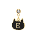 E | ボディピアス 黒猫イニシャル 片耳用揺れるくろねこクロネコ | ボディピアス専門店凛RIN