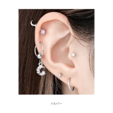 軟骨ピアス 月星三日月 ムーンジュエル揺れるキャプティブビーズリング | ボディピアス専門店凛RIN | 詳細画像6 