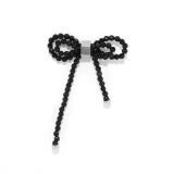 ブラック | 軟骨ピアス ビーズリボンかわいいブラック 大きめサイズバレエコア | ボディピアス専門店凛RIN