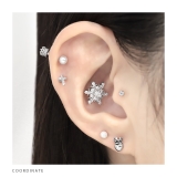 軟骨ピアス 雪の結晶スノークリスタル凛オリジナル冬クリスマス ボディピアス | ボディピアス専門店凛RIN | 詳細画像8 